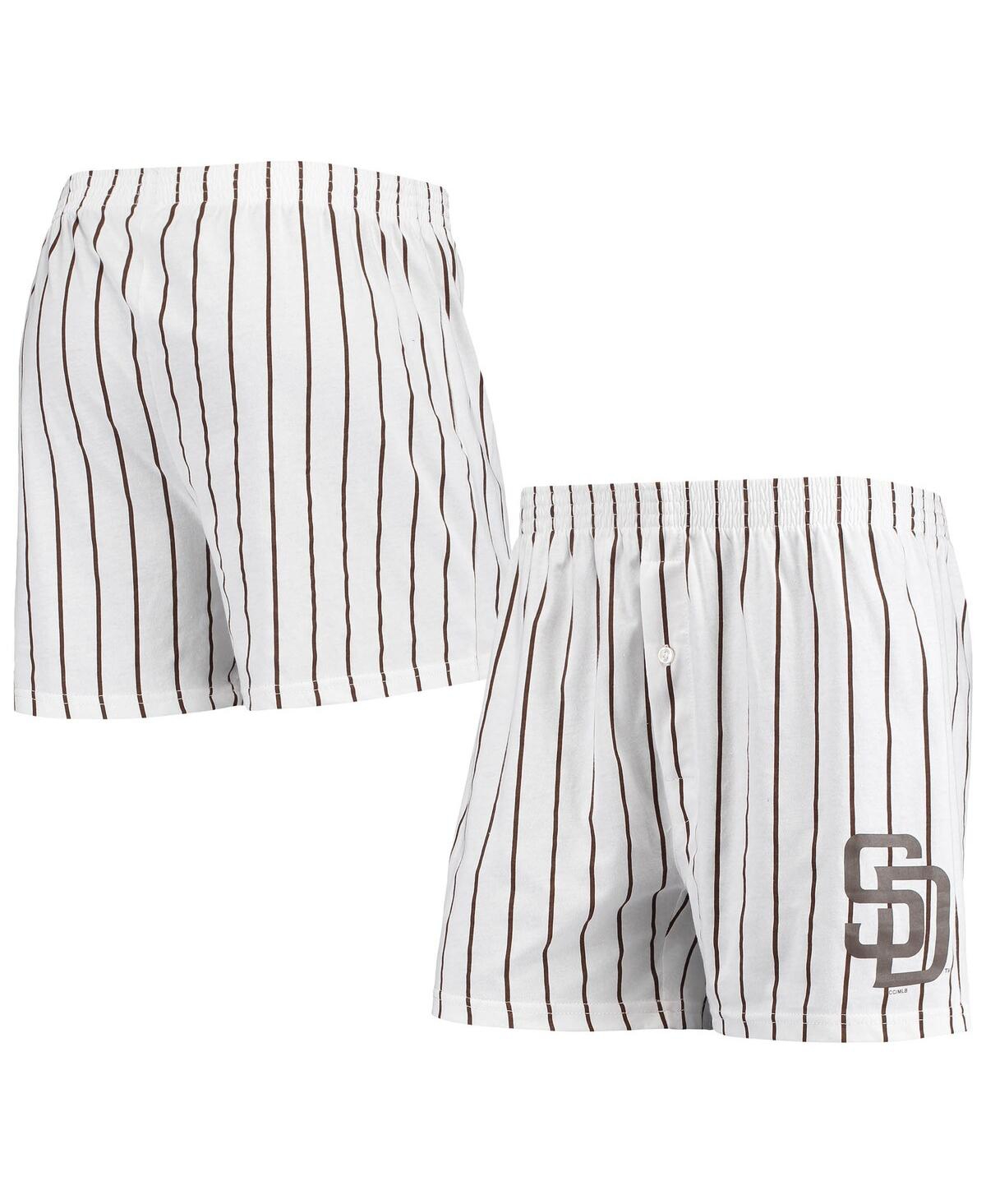 Shop Concepts Sport Men's  White San Diego Padres Vigor Pinstripe Boxer Shorts