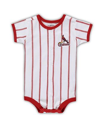 Newborn White/Red St. Louis Cardinals Power Hitter Short Sleeve Bodysuit