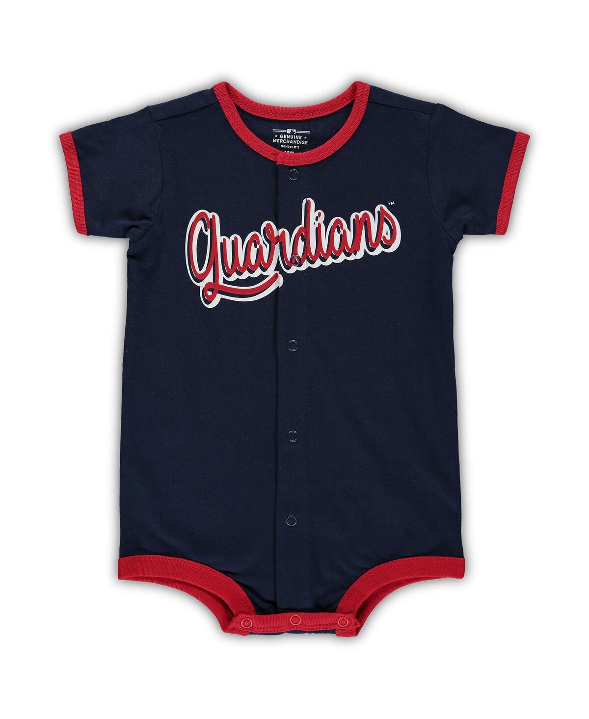 Shop Outerstuff Infant Boys And Girls Navy Cleveland Guardians Power Hitter Romper