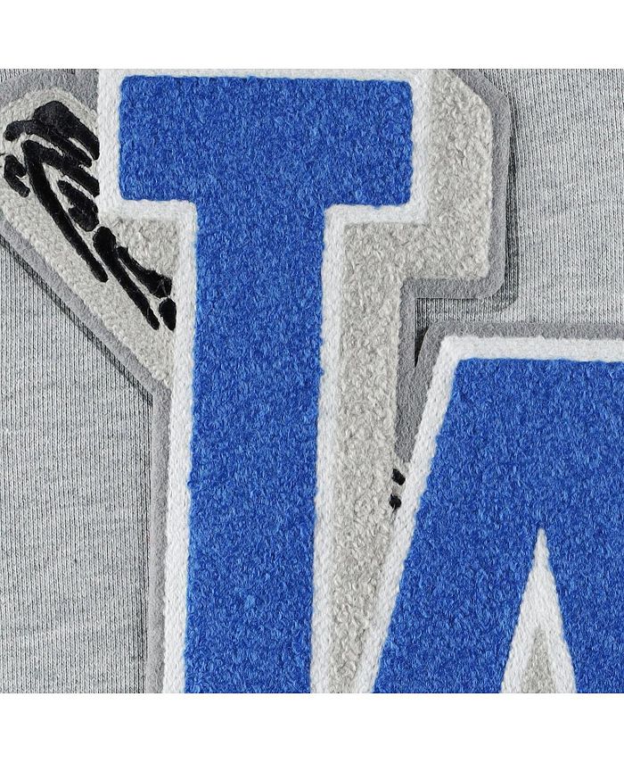 Men's Pro Standard Heather Gray Los Angeles Dodgers Mash Up Logo Pullover  Hoodie