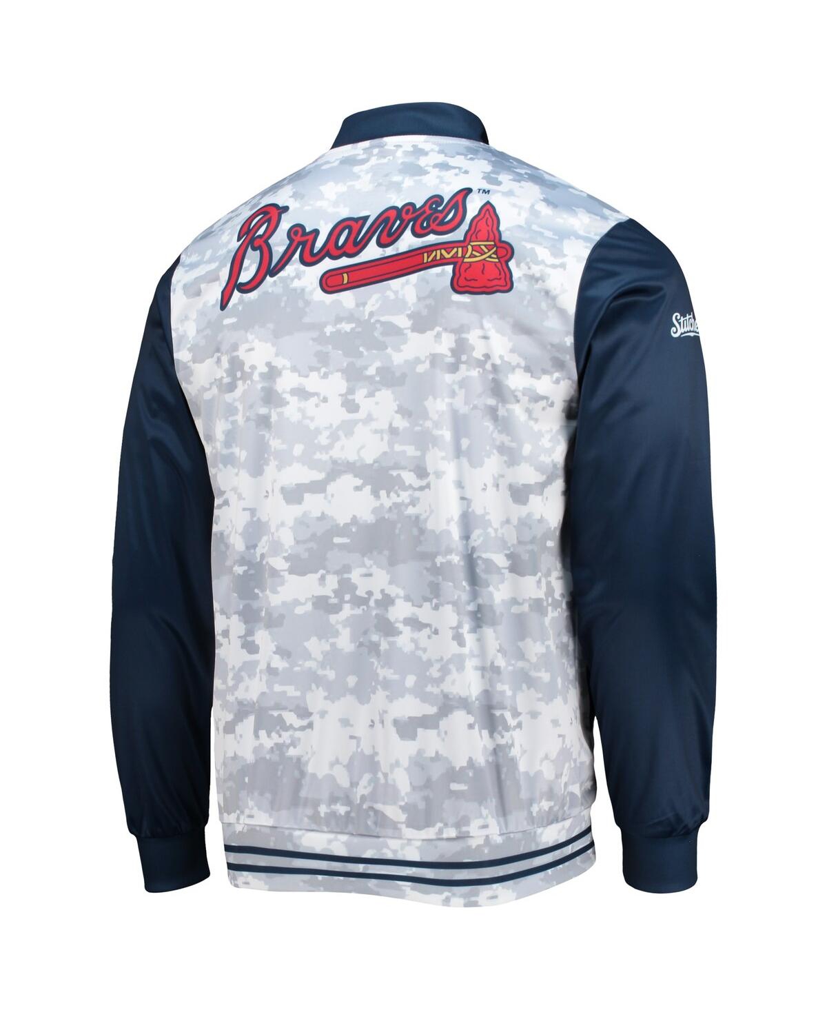 Shop Stitches Men's  Navy Atlanta Braves Camo Full-zip Jacket