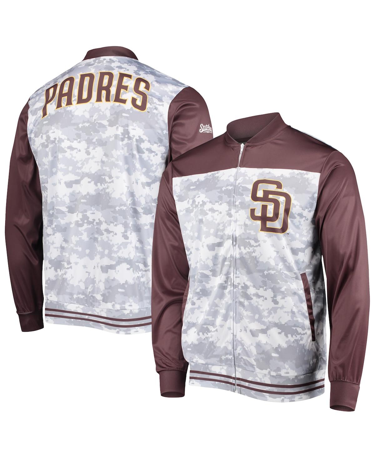 Shop Stitches Men's  Brown San Diego Padres Camo Full-zip Jacket