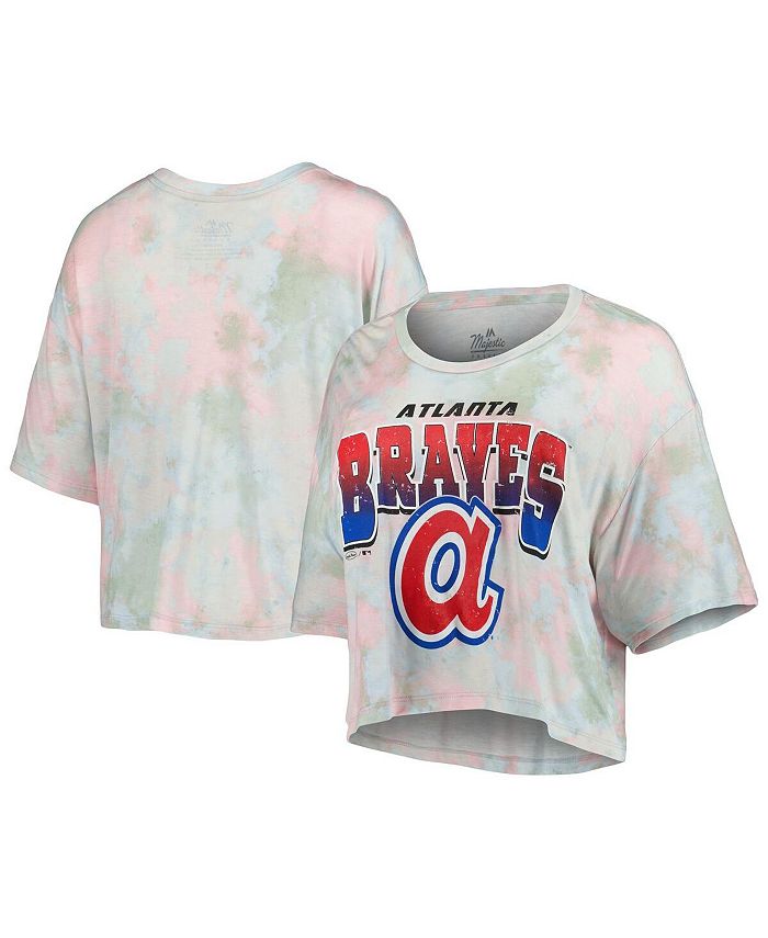 Majestic Women's Threads Atlanta Braves Cooperstown Collection Tie-Dye Boxy  Cropped Tri-Blend T-shirt - Macy's
