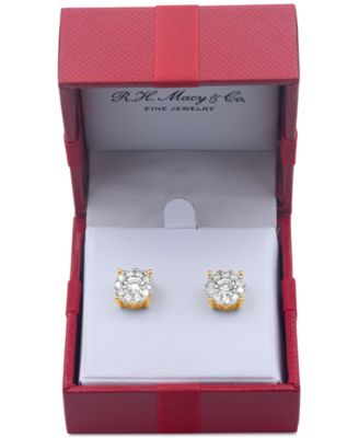 Diamond Halo Stud Earrings (1 ct. t.w.) in 14k Gold, White Gold or Rose Gold