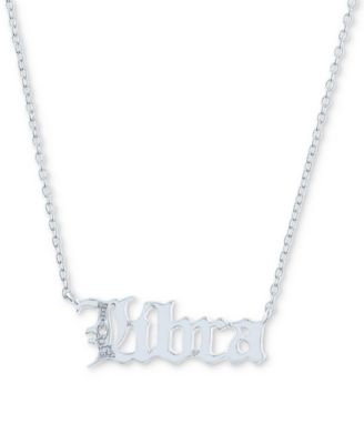 Diamond Accent Zodiac Name 18" Pendant Necklace in Sterling Silver or 14k Gold-Plated Sterling Silver