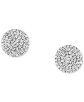 Cubic Zirconia Circle Cluster Stud Earrings in Sterling Silver, Created for Macy's