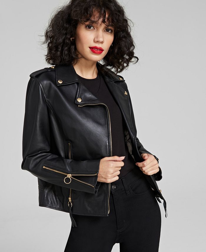 Sam Edelman Women's Leather Moto Jacket & Reviews - Coats & Jackets - Women  - Macy's