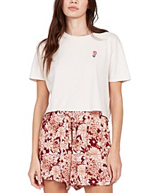 Juniors' Volcay Floral-Print Pull-On Day Shorts