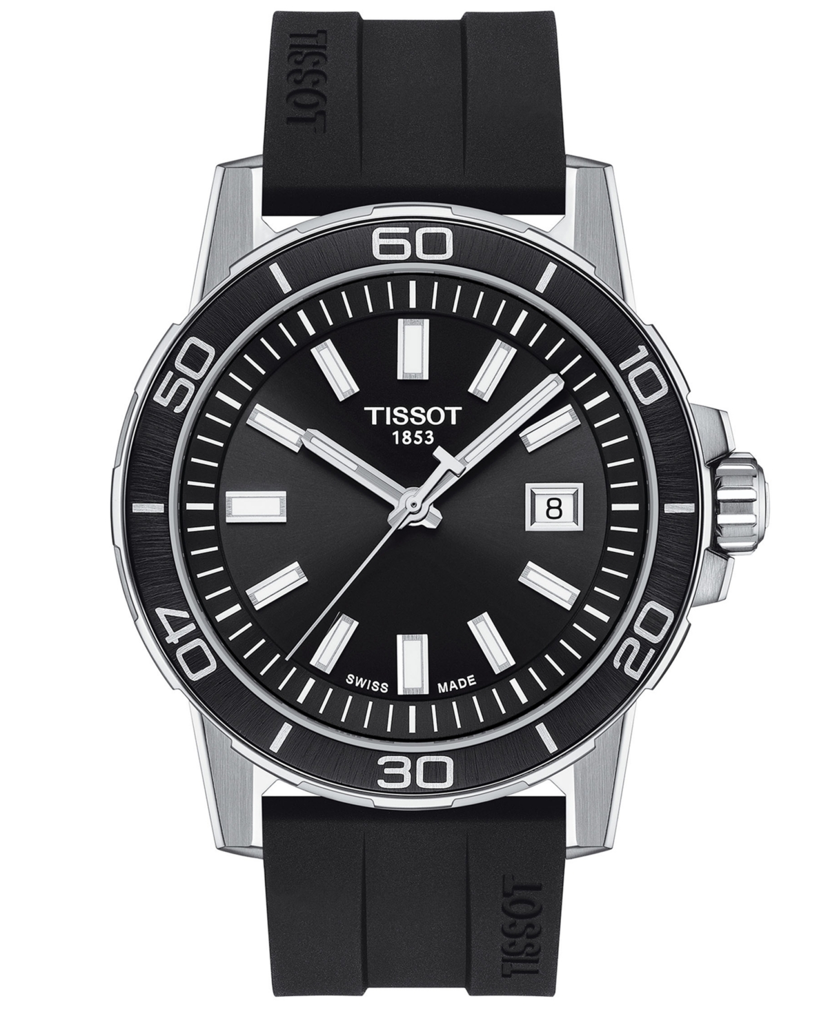 Tissot Men's Swiss Supersport Stainless Steel Bracelet Watch 44mm In Black