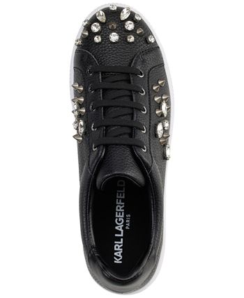 KARL LAGERFELD PARIS Women s Vina Embellished Lace Up Low Top