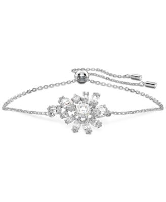 Swarovski - Silver-Tone Gema Crystal Flower Bracelet