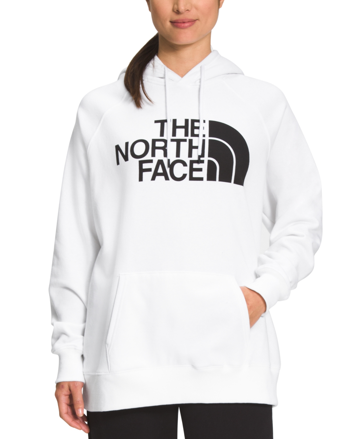 Shop The North Face Women's Half Dome Fleece Pullover Hoodie In Tnf White