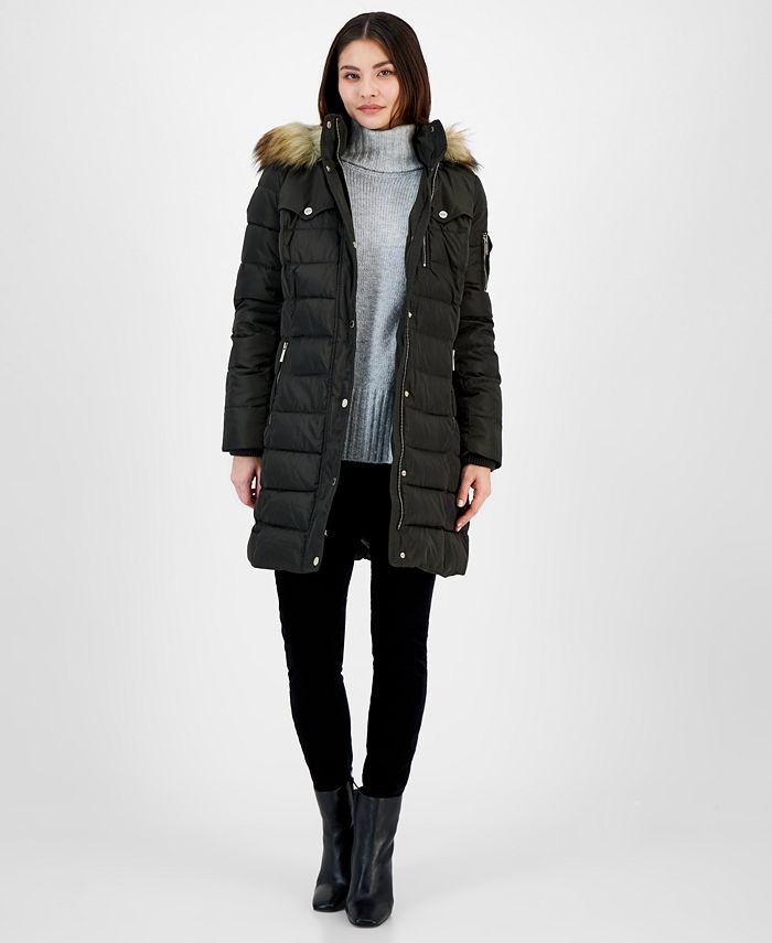 Michael Kors Women's Petite Faux-Fur-Trim Hooded Puffer Coat, Created for  Macy's & Reviews - Coats & Jackets - Petites - Macy's
