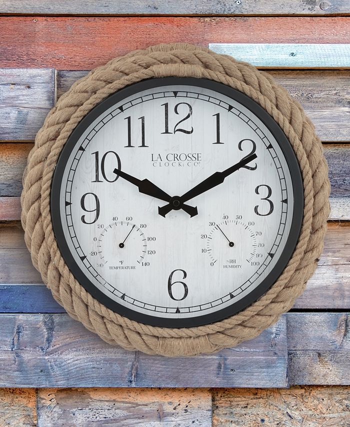 La Crosse Technology Clock 4333836 14" Rowan Indoor, Outdoor Rope