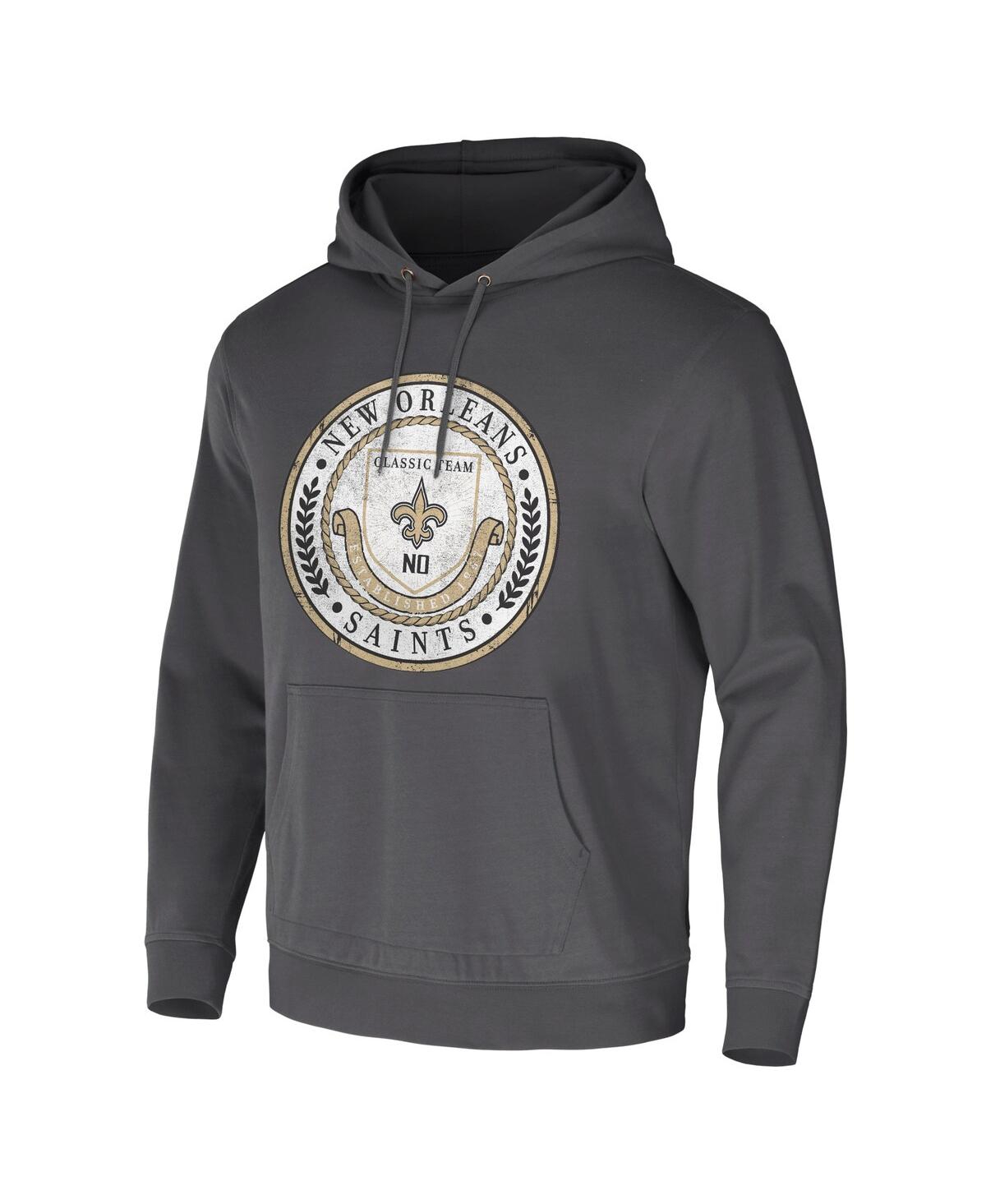 Fanatics Men's Nfl X Darius Rucker Collection By  Charcoal New Orleans Saints Washed Pullover Hoodie In Charcoal