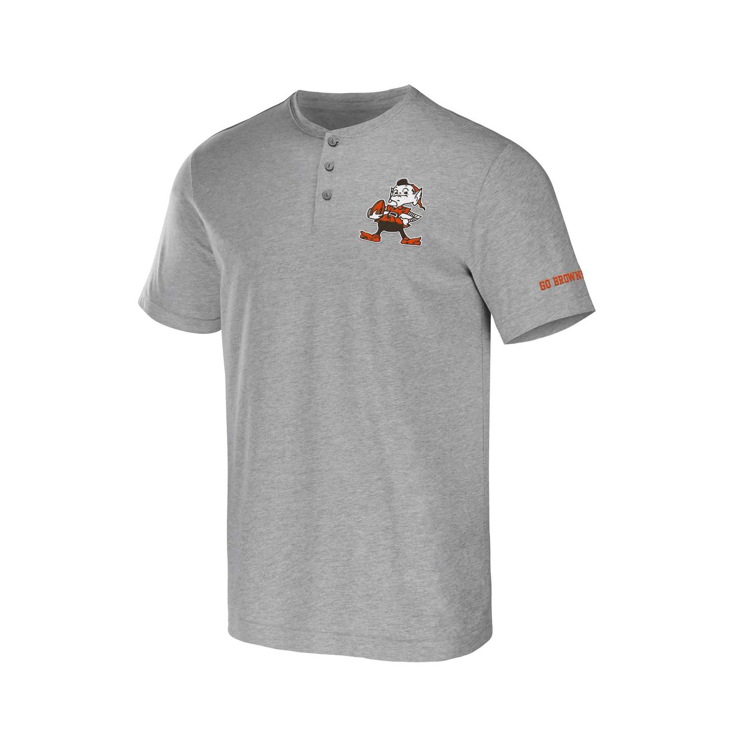 Мужская футболка Fanatics NFL x Darius Rucker Collection by Heather Gray Cleveland Browns Henley — фото 3