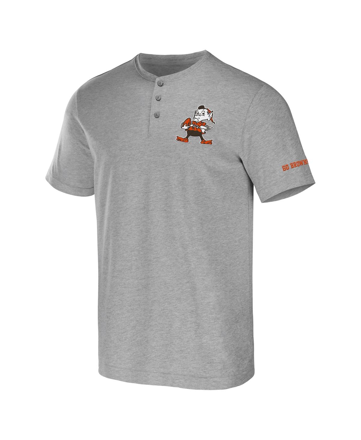 Fanatics Men's Nfl X Darius Rucker Collection By  Heathered Gray Cleveland Browns Slub Henley T-shirt In Heather Gray