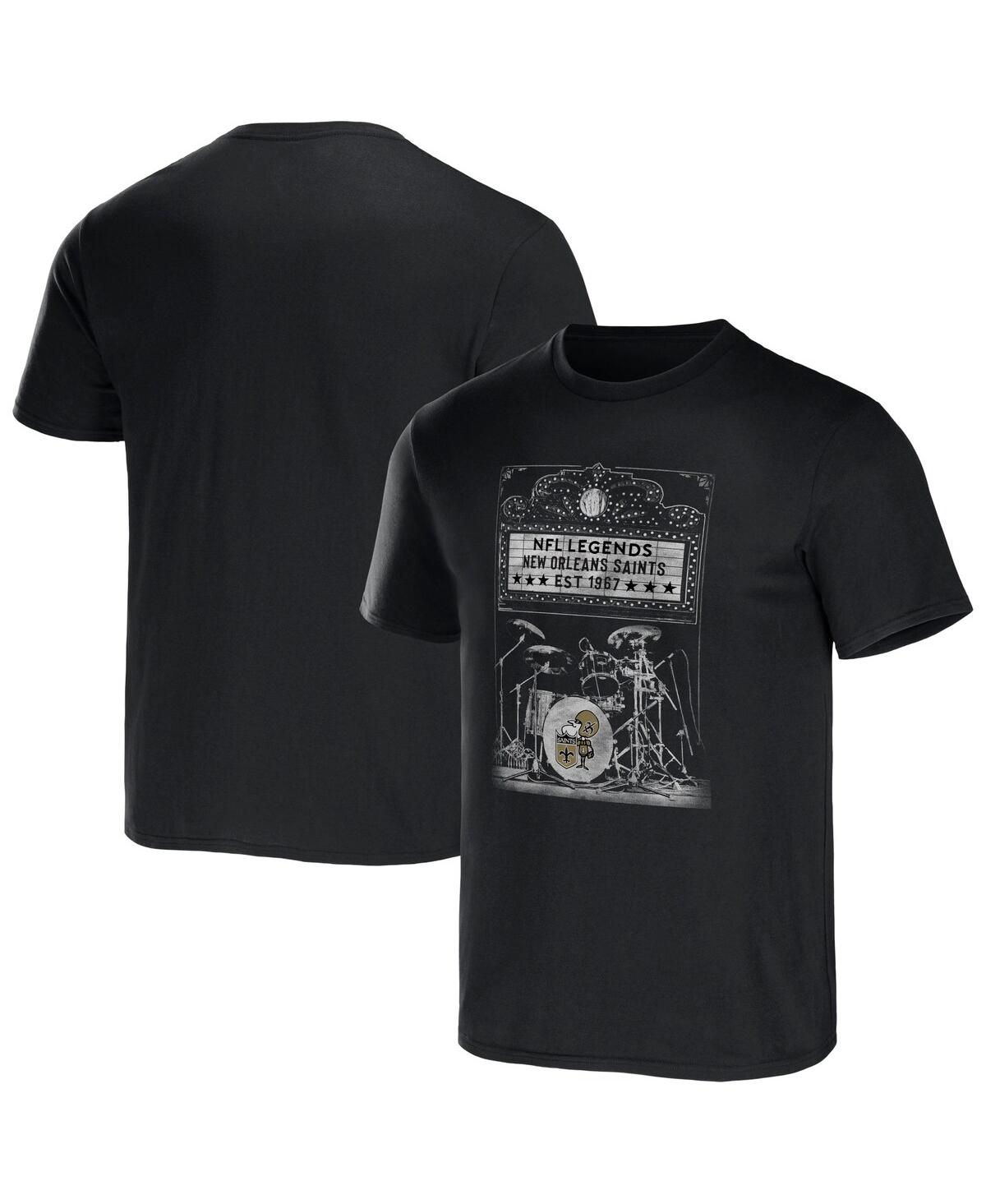 Fanatics Men's Nfl X Darius Rucker Collection By  Black New Orleans Saints Band T-shirt