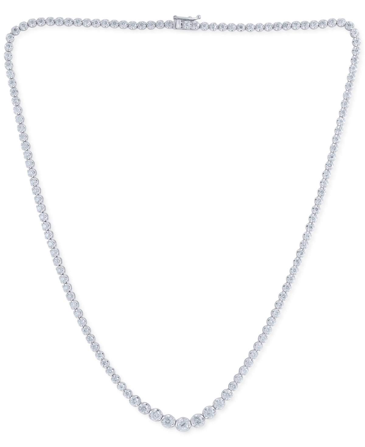 Macy's Diamond Graduated All-around 18" Tennis Necklace (5 Ct. T.w.) In 14k White Gold