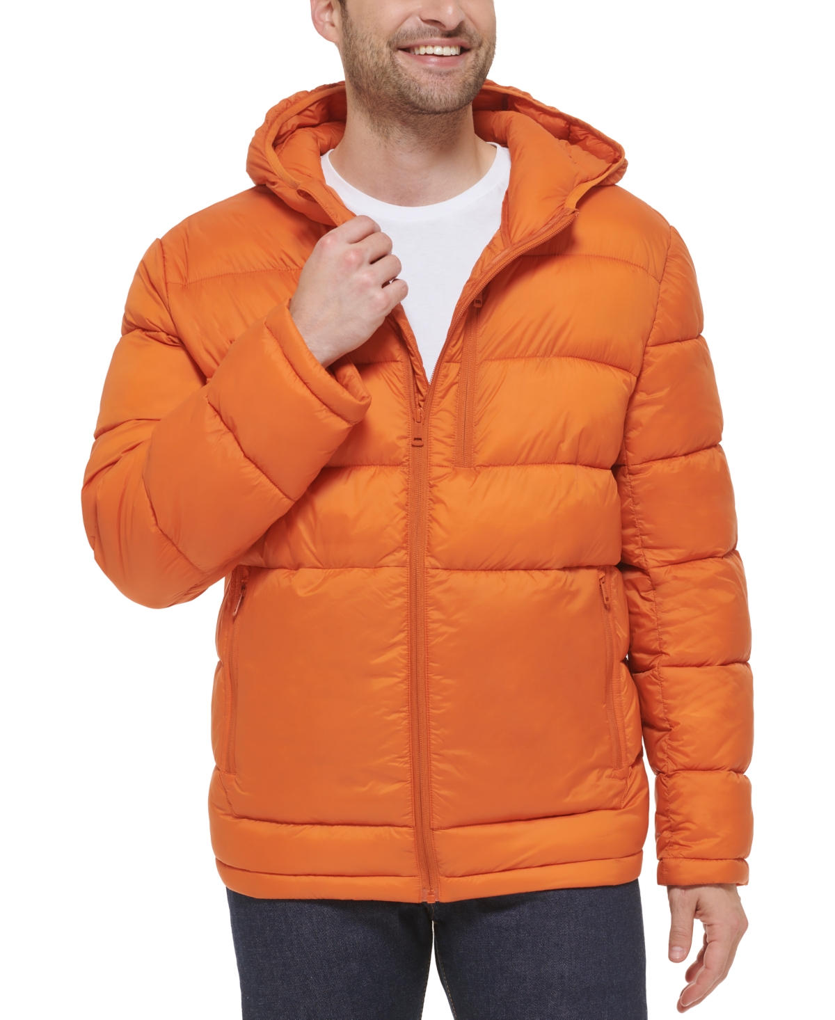 Cole Haan Men s Lightweight Hooded Puffer Jacket Black Smart