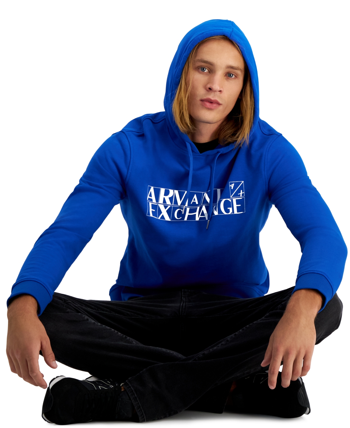 Armani Exchange Ax Men s Exclusive Logo Hoodie Created For Macy s In Lapis Blue ModeSens