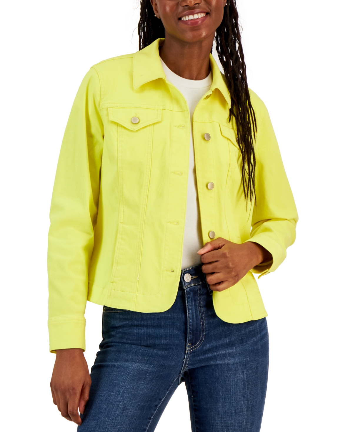 Charter Club Women's Denim Jacket, Created For Macy's In Nouveau Yellow ...