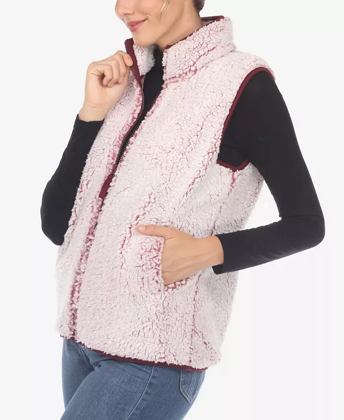 Women's Zip Up Sherpa Vest - thumbnail 7