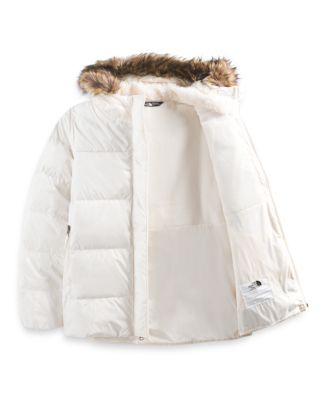 노스페이스 The North Face Big Girls North Down Fleece-Lined Parka Coat,Gardenia White
