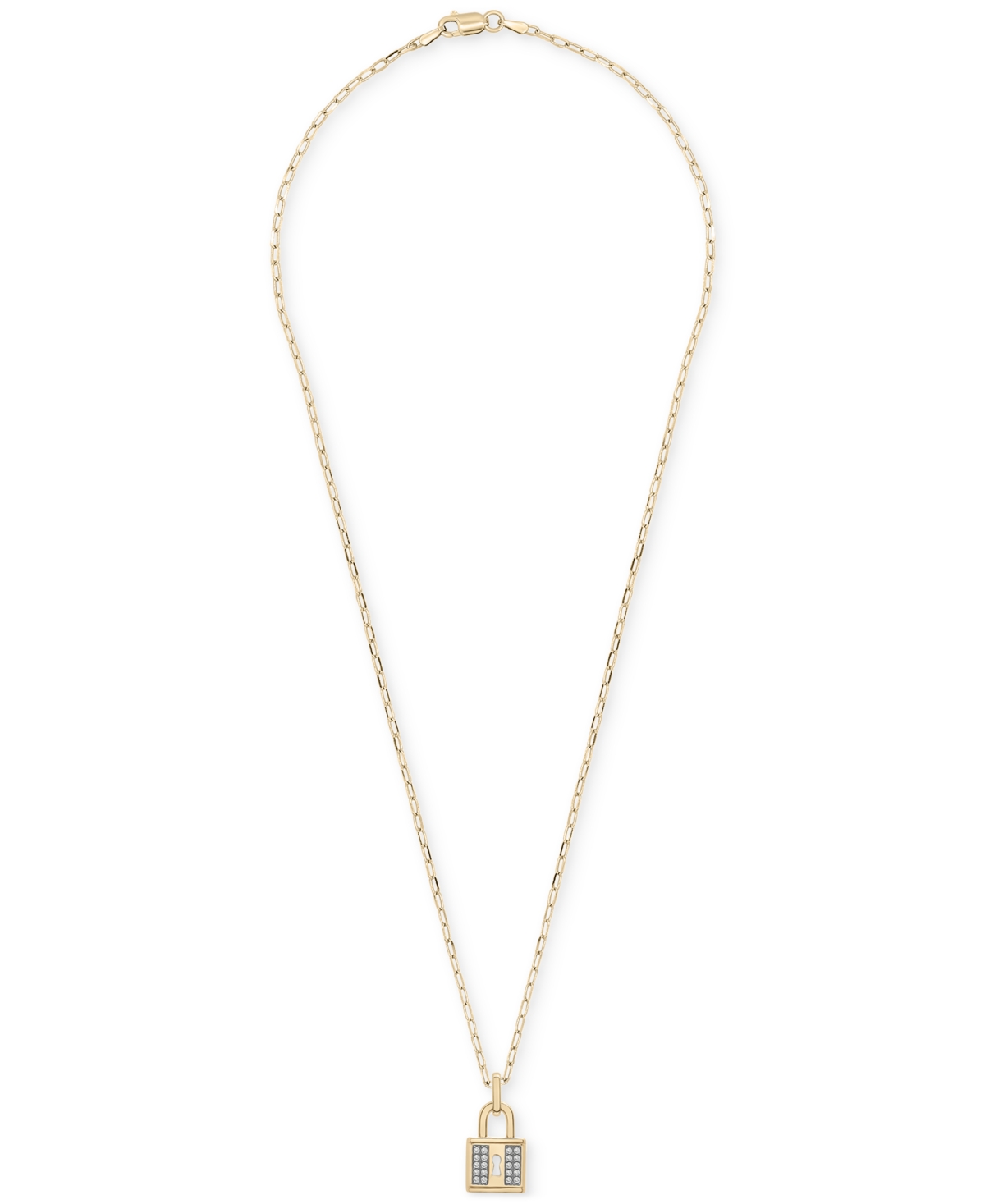 Shop Audrey By Aurate Wrapped Diamond Padlock 18" Pendant Necklace (1/6 Ct. T.w.) In 14k Gold-plated Sterling Silver, Crea