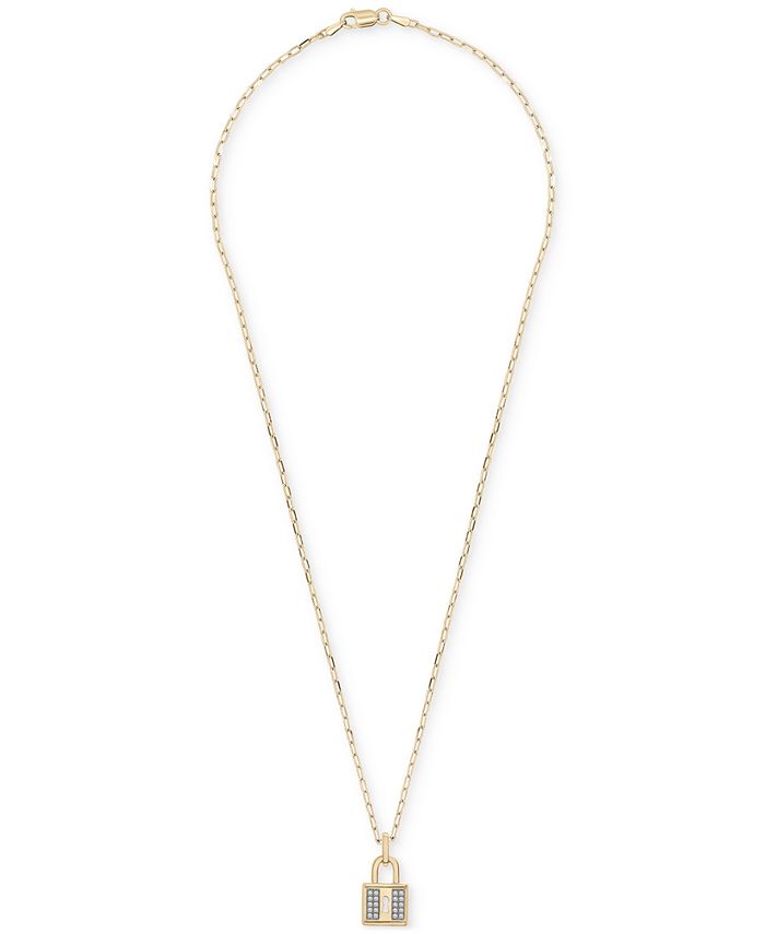 14K Gold-Plated Sterling Silver Padlock Pendant Necklace