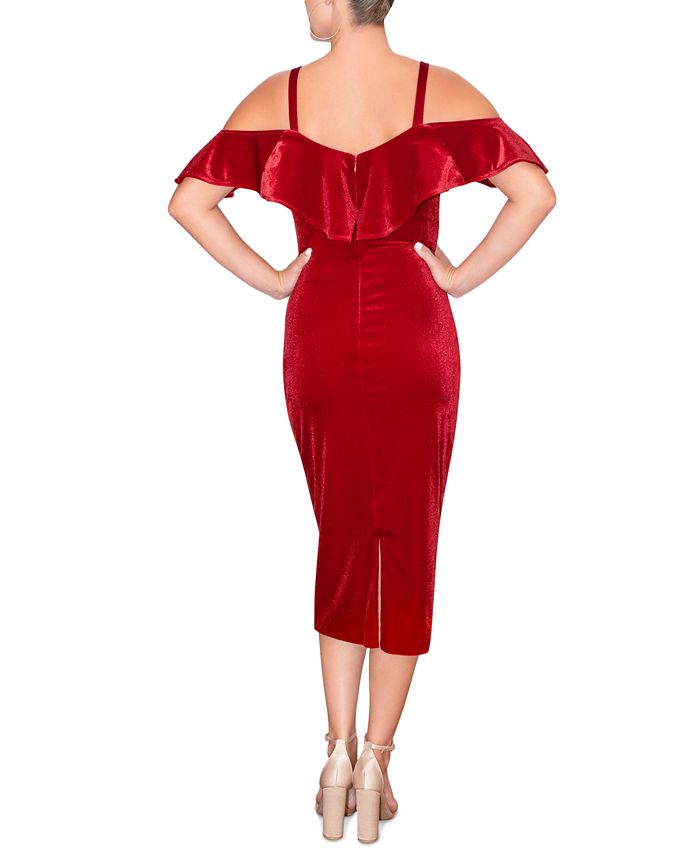 Sophia Wiggle Dress - Burgundy Red Velvet