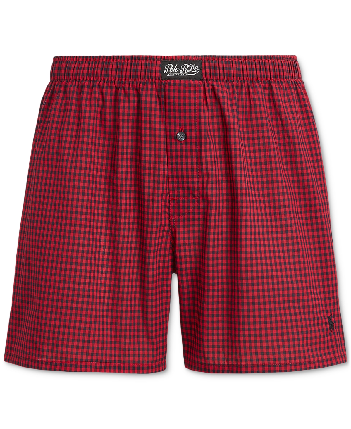 Shop Polo Ralph Lauren Men's Plaid Single-button Fly Boxers In Pink Mini Gingham