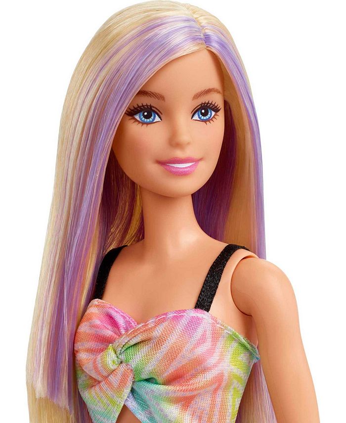 Barbie Fashionistas Doll with Purple Hair Streaks in Romper Dress Macy's