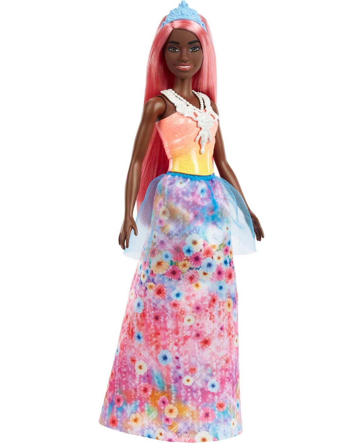 Barbie Kids' Dreamtopia Royal Doll With Light-pink Hair Wearing Removable Skirt, Shoes & Headband In Multi