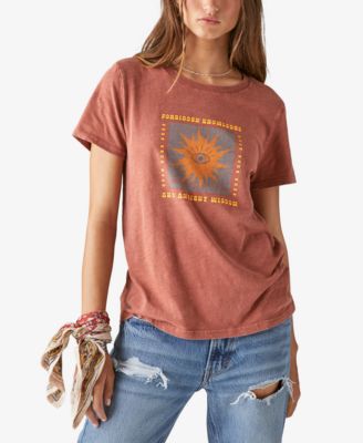 Lucky Brand - Women's Forbidden Knowledge Graphic-Print Cotton T-Shirt