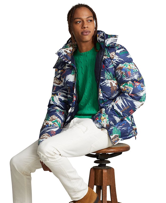 Polo Ralph Lauren Men's Water-Repellent Down Print Jacket & Reviews - Coats  & Jackets - Men - Macy's