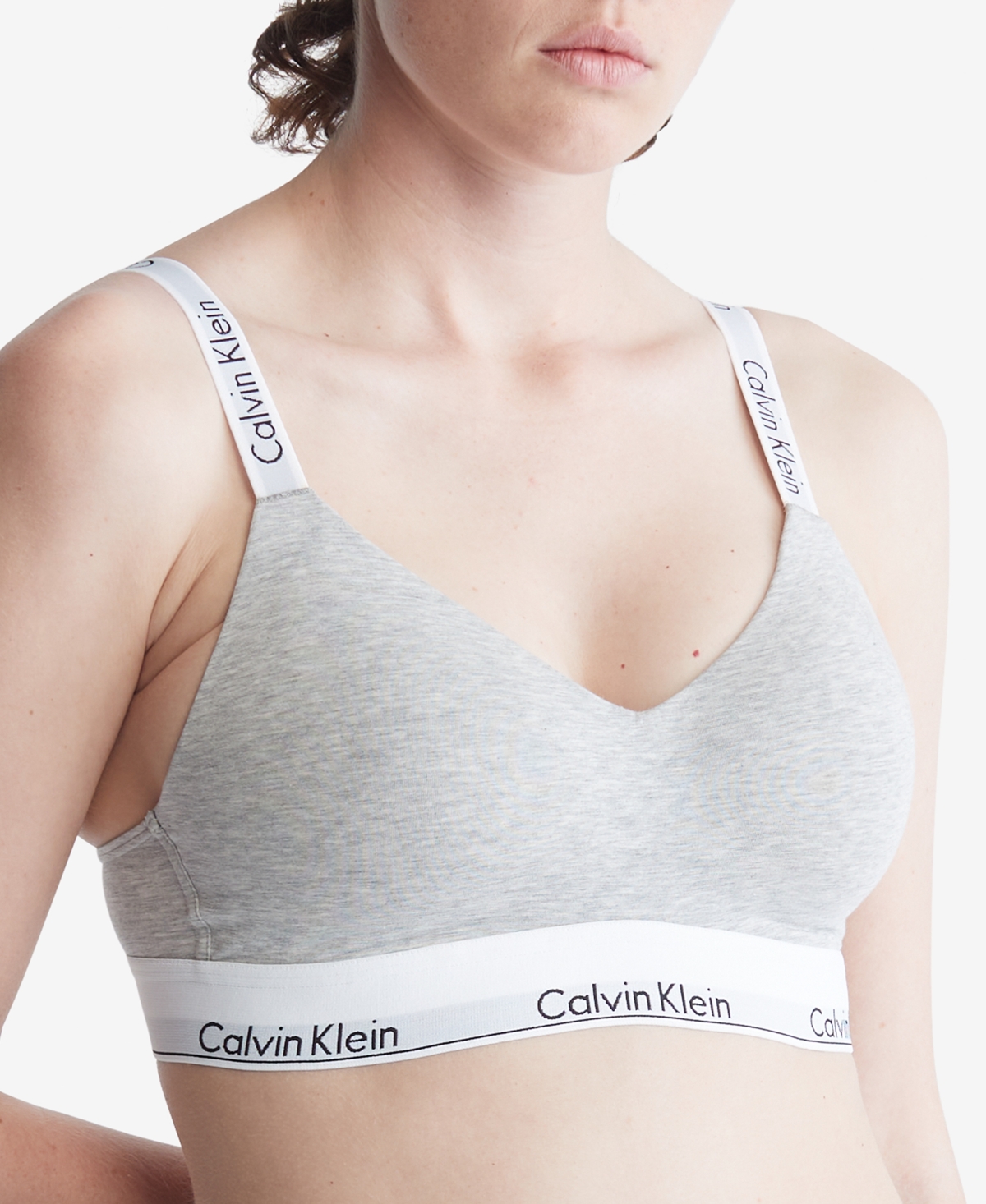 Calvin Klein Form To Body Lightly Lined Triangle Bralette In Sandalwood