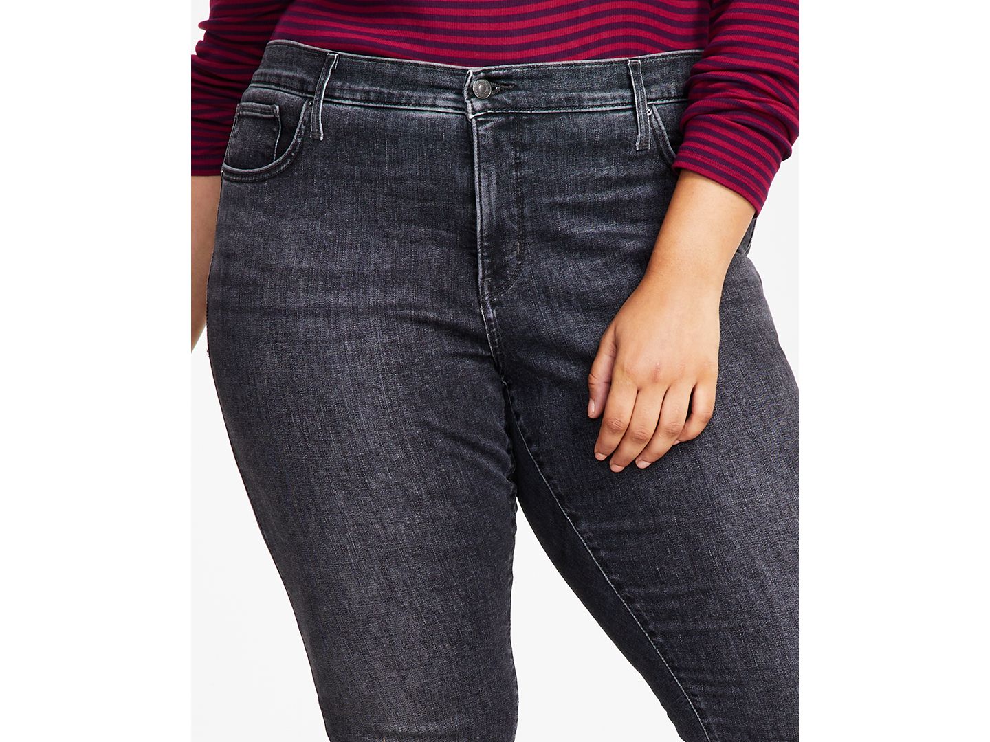 Женские джинсы Levi's Trendy Plus Size 311 Shaping Skinny, цвет: Чёрный — фото 2