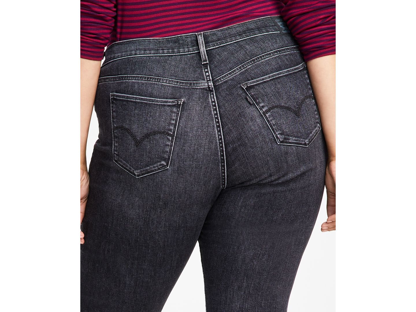 Женские джинсы Levi's Trendy Plus Size 311 Shaping Skinny, цвет: Чёрный — фото 4