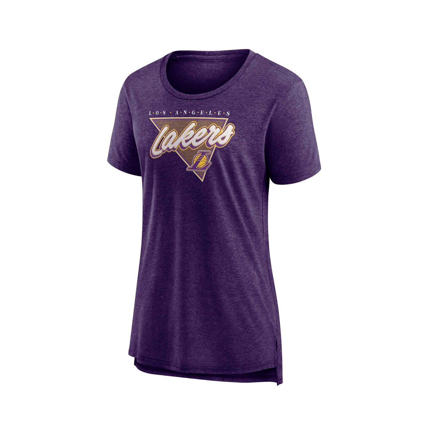Женская футболка Fanatics Heathered Purple Los Angeles Lakers True Classics Tri-Blend — фото 4