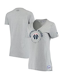 Women's Heathered Gray Washington Wizards Combine Favorites HeatGear V-Neck T-shirt