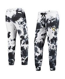 Women's White and Black Pittsburgh Penguins Melody Tie-Dye Jogger Pants