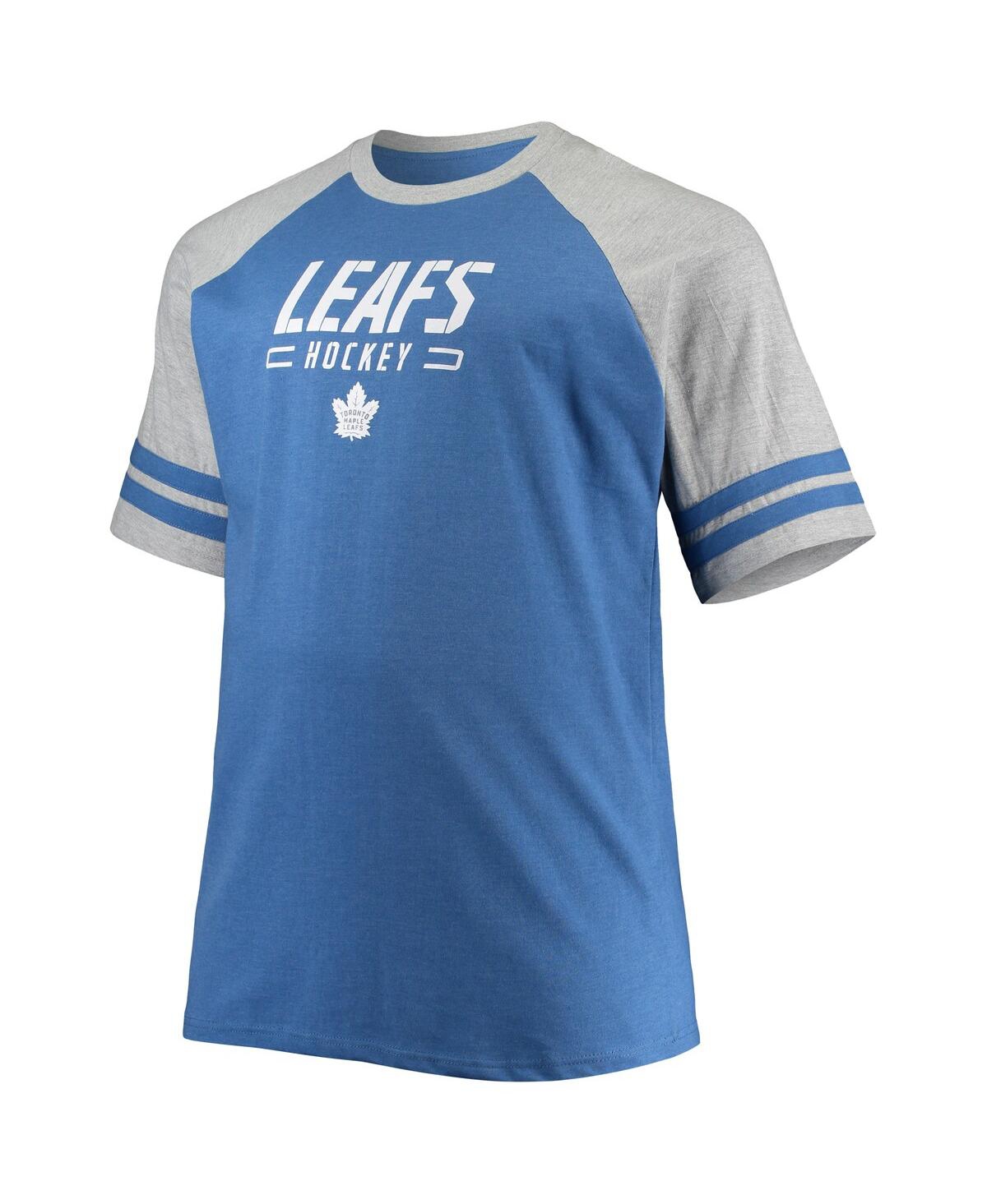 Men's HeatheredToronto Maple Leafs Big and Tall Raglan T-shirt - Blue