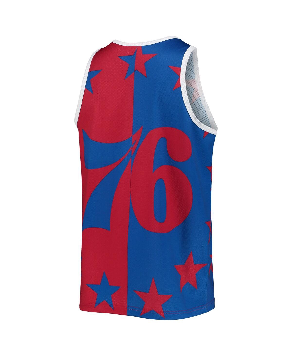 Mitchell & Ness Men's  Allen Iverson Royal And Red Philadelphia 76ers Sublimated Player Tank Top In Royal,red