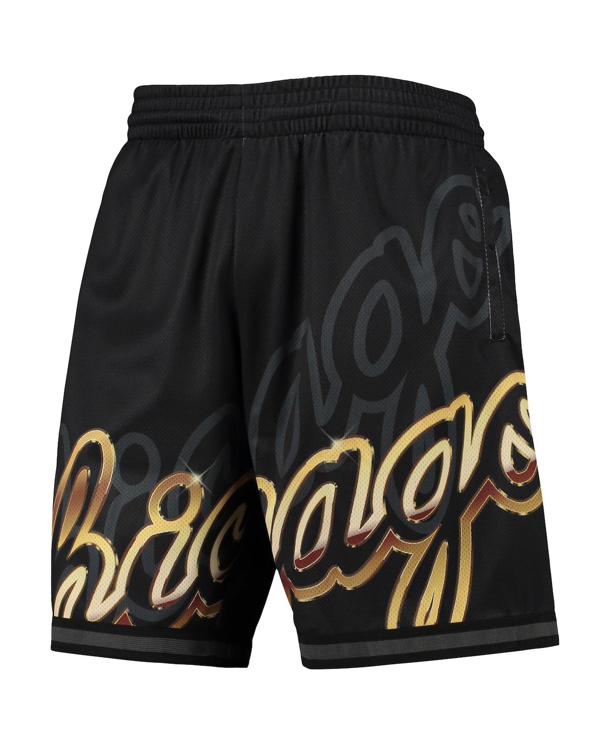 Mitchell & Ness Men's  Black Chicago Bulls Big Face 4.0 Fashion Shorts In Black