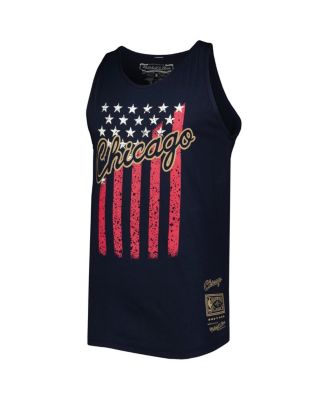 Men's Navy Chicago Bulls Hardwood Classics Americana Stars and Stripes Tank Top