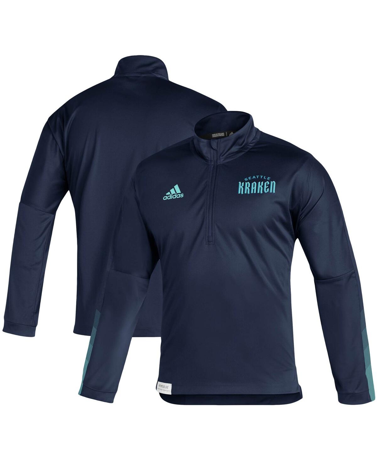 Shop Adidas Originals Men's Adidas Deep Sea Blue Seattle Kraken Quarter-zip Jacket
