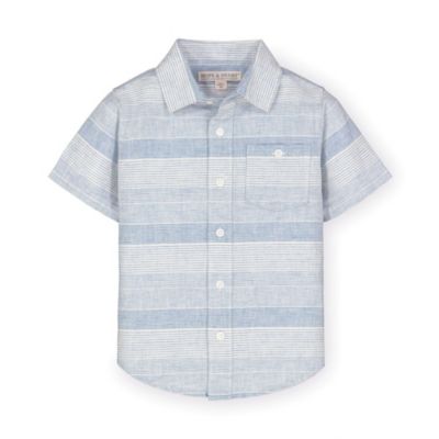 Baby Boys Hope and Henry Linen Short Sleeve Button Down Shirt