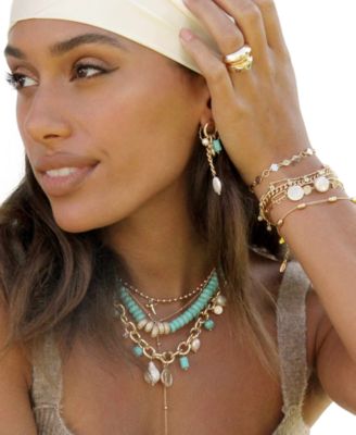 Women's 18k Gold Plated Statement Band Ring Set