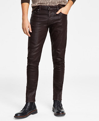 GUESS Men's Slim Tapered-Fit Coated Jeans - Macy's